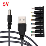 USB till DC 5V 9V 12V Adapter Konverterkabel USB till 8PCS DC-uttag för Router Mini Fläkt Högtalare WIFI Laddningsbank Anslutning