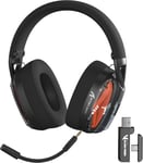 Attack Shark L60 Casque Gaming sans Fil Ultra-léger, 2,4G/Bluetooth/Filaire, Casque de Jeu et Mobile Multiplateforme sans Fil, Micro Amovible, Contrôle du Volume Stéréo pour PC/Phone - Noir