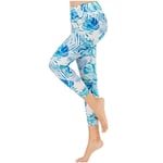 LYWZX Legging De Sport Femme Leggings Sport Femmes Fitness Taille Haute Pantalon De Yoga Jogging Pantalon De Course Collants De Gym Stretch Print Sportswear Yoga Fille Leggins-Blue_M