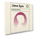 Book Cover Jane Eyre Charlotte Bronte Modern Canvas Wall Art Print Ready to Hang, Framed Picture for Living Room Bedroom Home Office Décor, 20x20 Inch (50x50 cm)