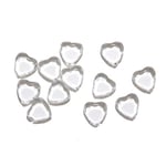 mesbilles - 4 Billes Coeur Plate Cristal - Galet en Verre 20 mm - Billes Plates en Verre