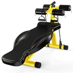 Weight Bench Folding Sit Up Bench Abdominal Muscle Training Dumbbell Stool 4 Modes Adjustable With Wheels Gym Fitness Equipments For Full Body Workout & Home Gym Exercise (Size:90*30cm; Color:Yellow)