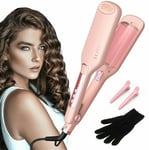 ELLESYE Hair Waver Ceramic Hair Crimper Waver Curling Wand Iron Curler Tongs