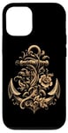 Coque pour iPhone 12/12 Pro Symbole de la mer ancre cool dans un style Art nouveau style Noël