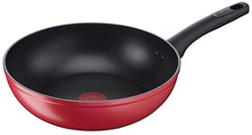 Lagostina Wok Anti-adhésif en aluminium Ø 28 cm, induction, gaz et four, avec indicateur de cuisson thermo-Signal, revêtement Titanium Easy, poignée ergonomique en Bakelite