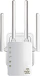 Amplificateur Wi-Fi (AC1200 2,4 GHz:300 Mbit/s ; 5 GHz:867 Mbit/s),4 antennes externes de 3 dBi,WPS,affichage LED,WPA/WPA2,connexion LAN,compatible avec tous les routeurs Wi-Fi,blanc.[Y436]