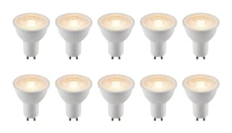 Pack of 10 x Saxby 113567 5w SMD LED GU10 Bulb, 3000K, non dimmable, 450lm, 60°