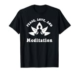 New Age Trendy Peace Love and Meditation Retro Lotus Flower T-Shirt