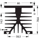 Dissipateur thermique Fischer Elektronik SK 89 75 KL-SSR1 10022689 1.2 K/W (L x l x h) 80 x 75 x 87 mm 1 pc(s)