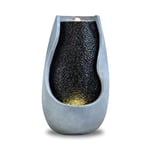 Zen'Light - Fontaine d’Intérieur ou Extérieur Moderne XL Molly - Décor Zen Idéal Méditation et Détente - Grande Fontaine Mur d’Eau Bandeaux LED Blanc - H 60cm, ø 32cm