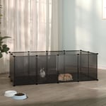 Maison Chic - Cage pour petits animaux Parc enclos pour animaux Noir 144x74x46,5 cm pp et Acier 27966