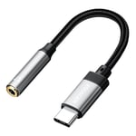 Essager Hörlursadapter USB-C till 3.5mm DAC svart