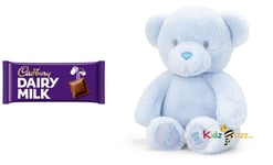 35cm Keeleco Baby Boy Bear Soft Toy & Cadbury Dairy Milk Chocolate Bar 180g