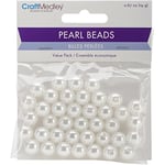 Multicraft Imports Collerettes Perles (Lot de 40), 10 mm, Blanc