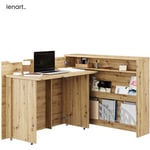 Lenart Work Concept CW-01L bureau extensible avec étagères - côté gauche - plateau 100 cm chêne artisanal