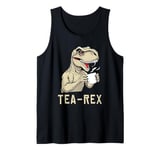 Funny Tea Rex Tee Dinosaur Design Tea Drinking Lover Graphic Tank Top