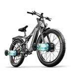 Shengmilo S600 Dubbelmotor Elcykel 2000W Motor 48V 17,5AH Samsung Batteri 26×3,0'' Fat Tire Elektrisk Mountainbike Shimano 7 Speed Grå grey