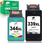 339 XL 344 XL Cartouches d'encre Remanufacturées pour HP 339XL pour HP DeskJet 5490 5740 5940 6830 6840 6940 D4145 OfficeJet 6300 7205 7210 PhotoSmart 2570 2573 2575 PSC 2305 2306 Imprimante(Q285)