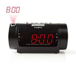 Nedis Digital klockradio | LED Display | Tidsprojektion | AM / FM | Snooze-funktion | Sov timer | Antal alarm: 2 | Svart