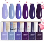 CANNI Vernis à Ongles Gel Semi Permanent 6 Couleur Vernis à Ongles Gel UV Gel Nail Polish violet bleu yonder violet foncé cèdre blanchi Gel Semi-permanent Gel Set Valentinstag Gel für Nageldesign