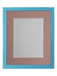 FRAMES BY POST 0.75 Inch Blue Picture Photo Frame with Pink Mount 8 x 6 Image Size 6 x 4 Inch Plastic Glass