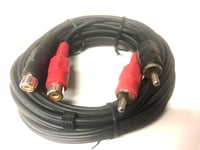 5m Twin Phono 2 RCA Audio Speaker EXTENSION Cable Lead Male to Female Red/Black