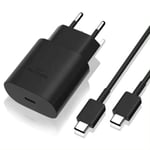 Laddare till Samsung 25W - Snabbladdare USB-C - Strömadapter+Kabel 3M 3 Meter + 25W Adapter [sv]