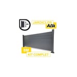 Kit Clôture Aluminium Gris Anthracite 8M - jardiclos - Sur Platines - 0,80 mètre