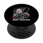 Merry Christmas Horror Fan Slasher 80s-Themed PopSockets Adhesive PopGrip