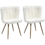 Altobuy - fjard - Lot de 2 Fauteuils Blanc Tissu Bouclettes