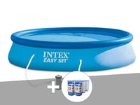 Kit piscine autoportée Intex Easy Set 3,96 x 0,84 m + 6 cartouches