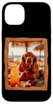 Coque pour iPhone 14 Plus Vibes de plage pour chien avec cocktail et détente