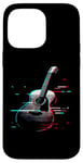 Coque pour iPhone 14 Pro Max Glitch Guitare acoustique – Amateur de musique de guitare vintage