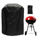 Kettle BBQ Cover, Round Barbecue Cover Gas Grill Cover Heavy Duty Oxford Fabric Waterproof Dust-Proof Anti-UV Rip-Proof Outdoor BBQ Grill Cover with Storage Bag, 58*77CM