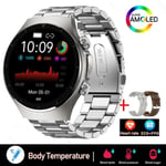 2024 Uusi Laserhoito Kolme High Smart Watch Miesten Ekg Verensokeri Terveys Tracker Älykello Bluetooth Call For Huawei Xiaomi_silver steel_Blood glucose