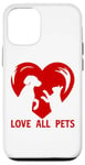 Coque pour iPhone 12/12 Pro T-shirt Love All Pets Animals Are Friends Too pour homme et femme