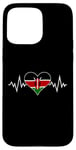 Coque pour iPhone 15 Pro Max Drapeau Kenya Vintage Heart Beat Kenya Pulse Line