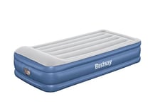 Bestway Durable Tritech Queen Air Mattress | Airbed with Built-in AC Pump and Special Coating, Raised Height Queen