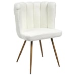 The Home Deco Factory - Chaise Ariel bouclette blanc - Blanc