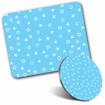 Mouse Mat & Coaster Set - Gamer Controller Buttons Gaming  #45123