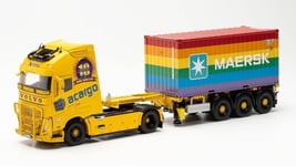 HERPA - Camion avec remorque conteneur XL 2020 3 essieux MAERSK RAINBOW – VOL...