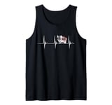 Wild Boar Hunting Razorback Target Heartbeat EKG Pulse Beat Tank Top