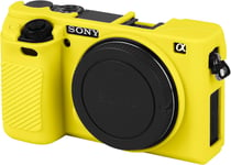 Étui de Protection en Silicone Souple Anti-Rayures pour Appareil Photo numérique Sony Alpha A6000 ILCE-6000,Jaune