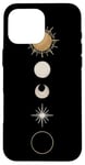 iPhone 16 Pro Max Minimalist Celestial Art Golden, Sun Full Moon Case