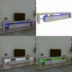 Meuble tv avec lumières led Gris béton 215x36,5x40 cm - meuble tv - meubles tv - Home & Living - Gris