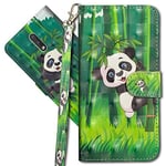 MRSTER Nokia 2.3 Étui à Rabat 3D Désign Portefeuille Housse [Magnétique] [Fonction Stand] [Porte Carte] PU Cuir Protection Coque pour Nokia 2.3. YX 3D Panda Bamboo