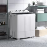 Twin Tub Washing Machine Compact Mini Laundry Washer 4.5KG Washer+1.5KG Dryer