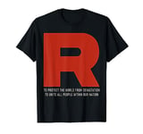 R Team Rocket Costume With Motto Go Poke Video Game Monster T-Shirt