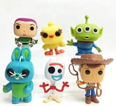 ZJZNB Cartoon Movie Toys Story Woody Buzz Lightyear Alien Figure Model Toy 6Pcs