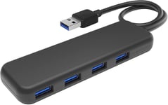 Hub USB 3.0 4 Ports (Forme compacte, raccordement Plug&Play sur PC et Mac, 4 Prises USB-A/1 fiche USB-A, pour Disposer de Ports USB supplémentaires, SuperSpeed/5 Gbit/s, Noir)